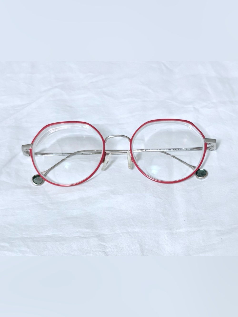 Woow Paris Full Moon Red & Silver Tone Metal Frame Bifocal Glasses